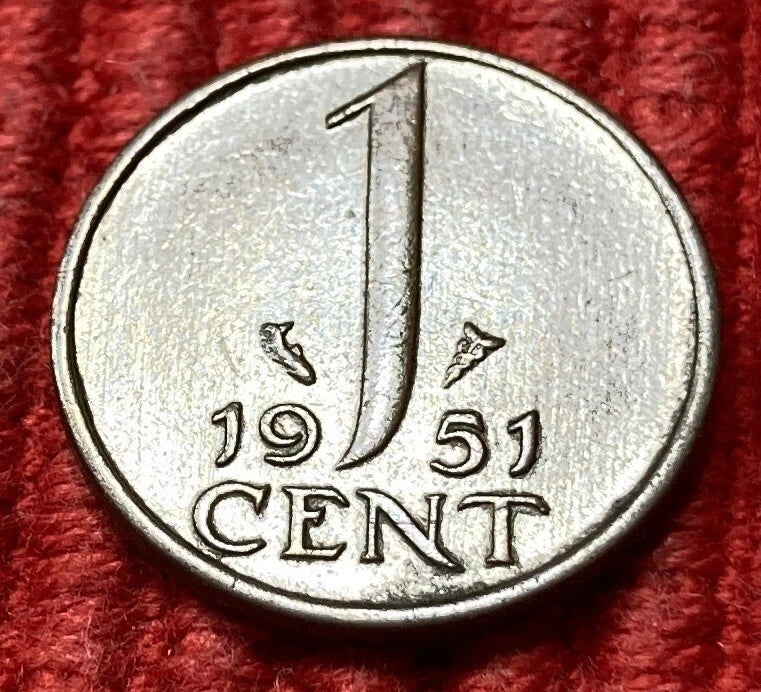 1 Cent 1951 | Niederlande | Juliana Koningin der Nederlanden | Münze aus Bronze | Sehr guter Zustand