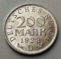 200 Mark 1923 D | Deutsches Reich | Reichsadler | mit Zertifikat | Aluminium Münze | vorzüglich