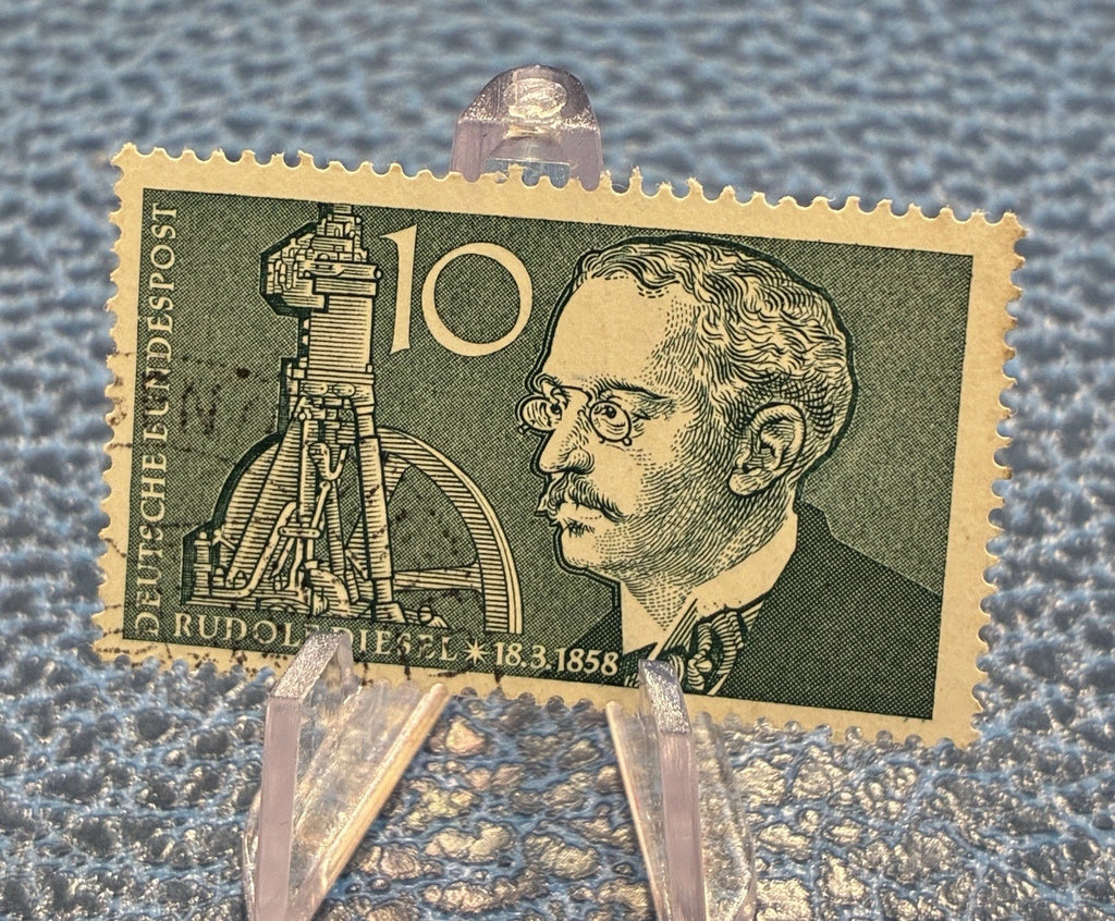 Deutsche Bundespost 1958 | 10 Pfennig | Rudolf Diesel | Erfinder | gestempelt | Briefmarke