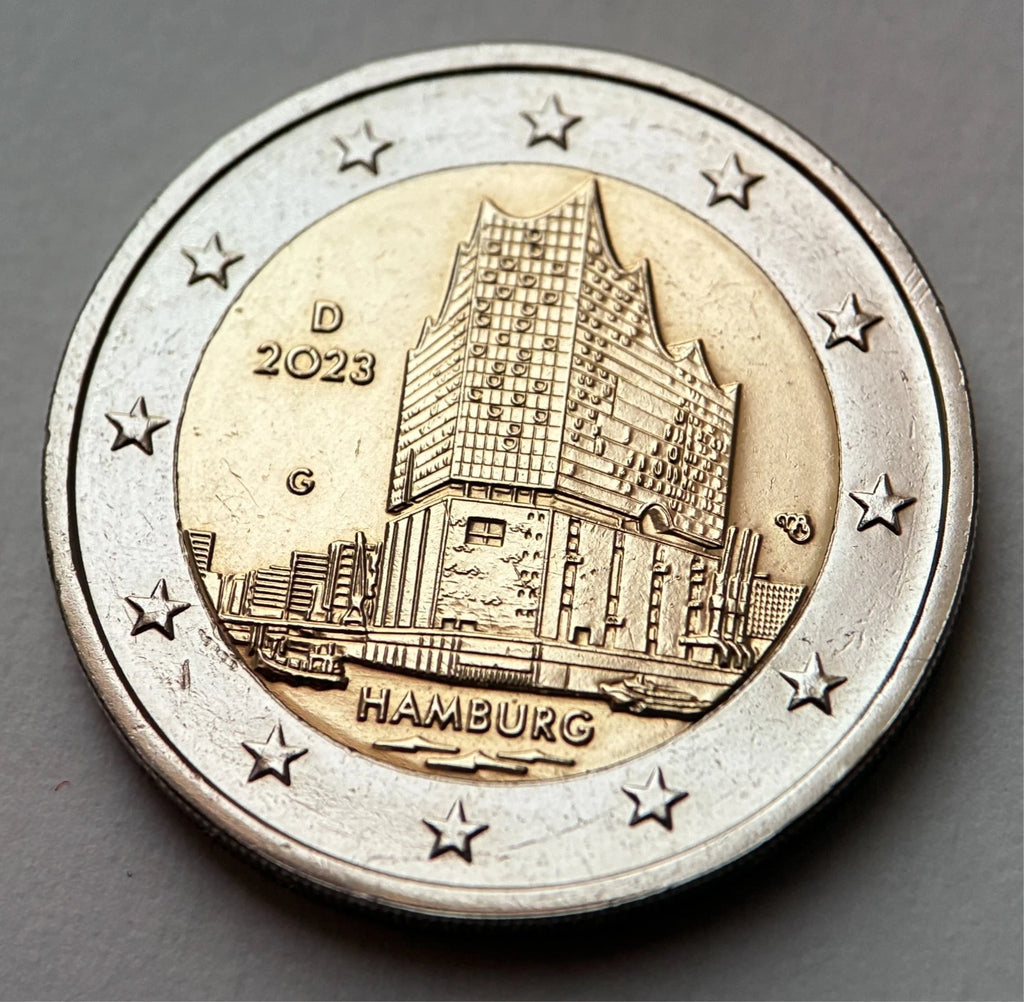 2 Euro 2023 G | Deutschland | Hamburg | Elbphilharmonie | Bundesländerserie | Bi-Metall Münze