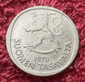 1 Markka 1970 | Finnland | Finnischer Löwe | SUOMEN TASAVALTA | Kupfer-Nickel | Münze