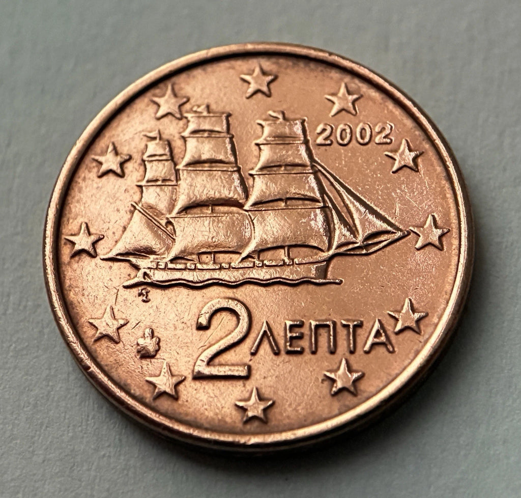 2 Cent 2002 | Griechenland | Griechische Korvette | Verkupferter Stahl Münze | sehr schön