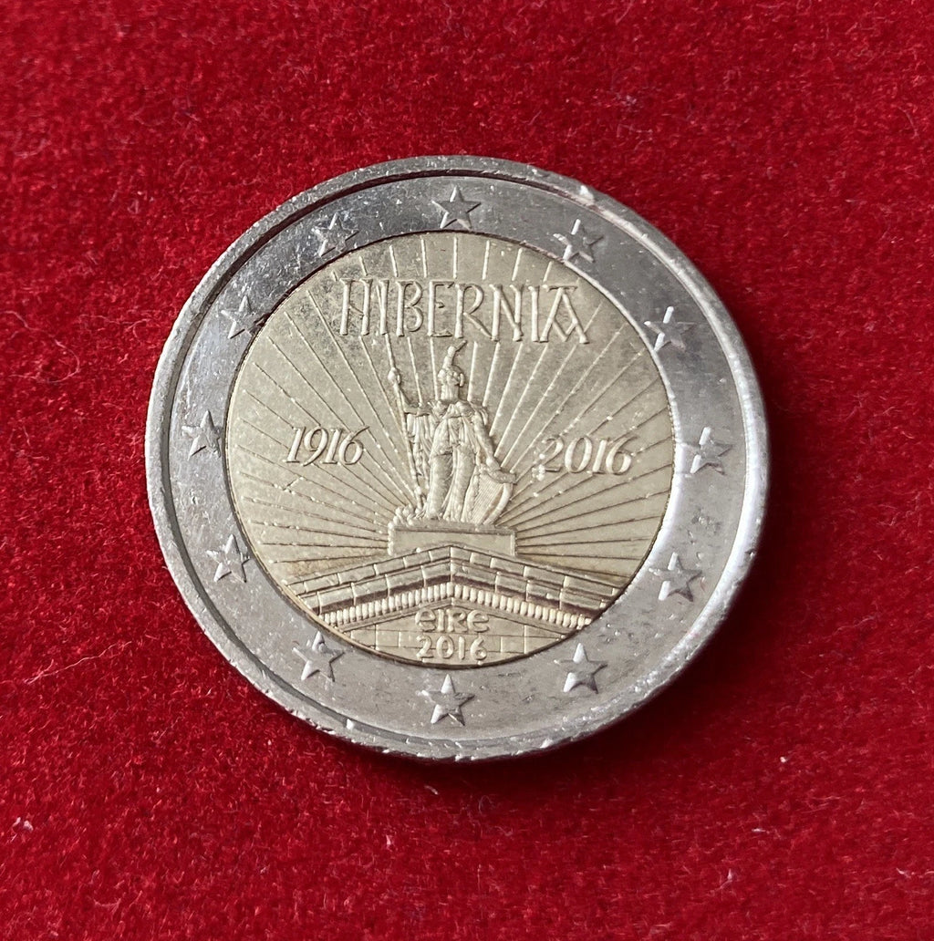 2 Euro 2016 | Irland | 100 Jahre Osteraufstand | Hibernia | Bi-Metall Gedenkmünze | Leicht dezentriert | schön