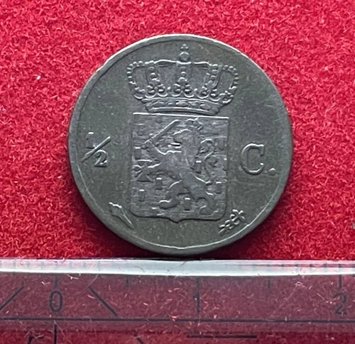 ½ Cent 1824 Niederlande – König Wilhelm I. – Historische Kupfer-Münze / Sehr Schön