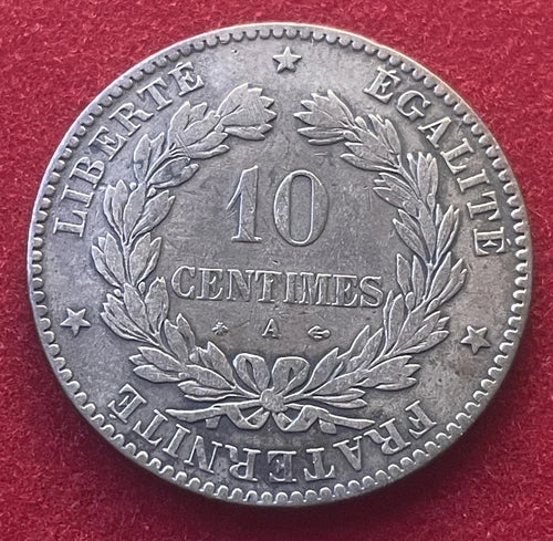 10 Centimes 1876 A | Frankreich | Dritte Republik | Bronze | Historische Münze | sehr schön