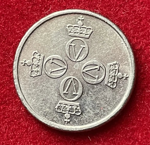 25 Øre 1976 | Norwegen | König Olav V. | Kupfer-Nickel-Legierung Münze | sehr schön