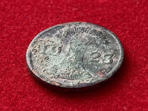 2 Rentenpfennig 1923 F | Deutsches Reich | Getreidegarbe | Münze aus Bronze