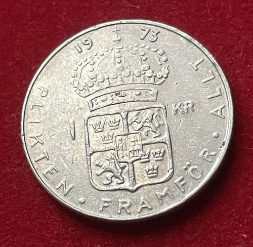 1 Krona 1973 | Schweden | König Gustaf VI. Adolf | Schwedische Krone | Historische Münze