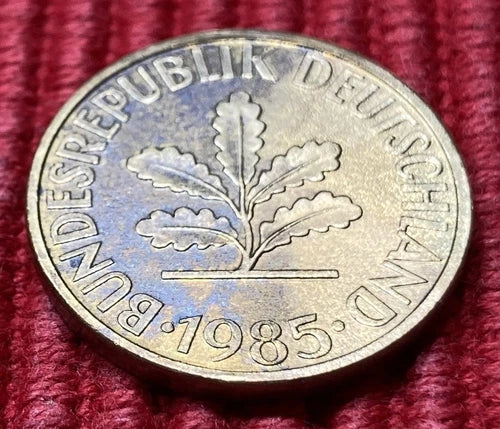 10 Pfennig 1985 G | Bundesrepublik Deutschland | Vermessingter Stahl | Münze | schön