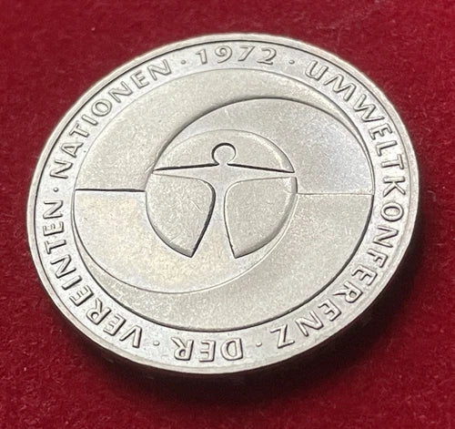 5 Deutsche Mark 1982 F | Bundesrepublik Deutschland (BRD) | 10 Jahre Umweltkonferenz 1972 | Vernickelte Kupfer-Nickel-Legierung | Gedenkmünze | schön