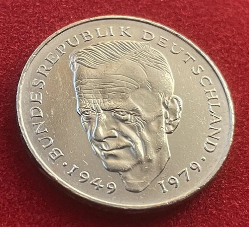 2 Deutsche Mark 1979 J | Bundesrepublik Deutschland | Kurt Schumacher | Kupfer-Nickel Gedenkmünze | schön