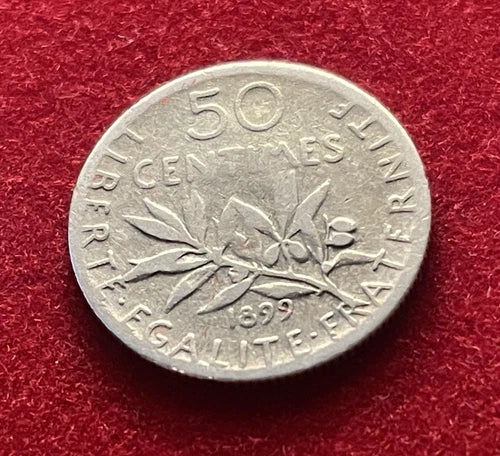 50 Centimes 1899 | Frankreich | Dritte Republik | La Semeuse | 835er Silbermünze