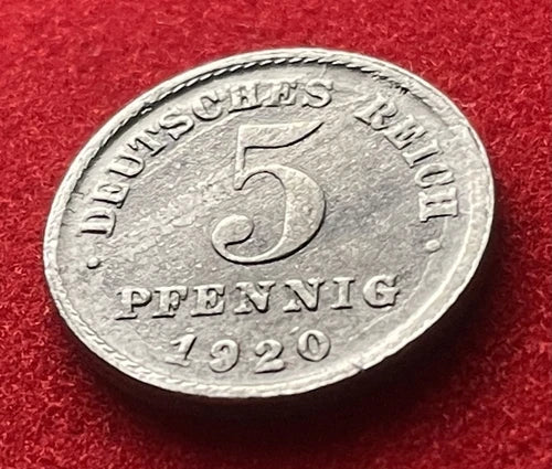 5 Pfennig 1920 | Deutsches Kaiserreich | Wilhelm II. | Reichsadler | Münze