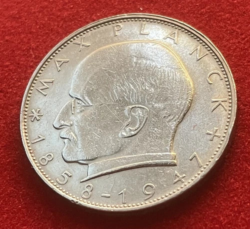 2 Deutsche Mark 1970 G | Bundesrepublik Deutschland | Max Planck | Kupfer-Nickel Gedenkmünze | schön