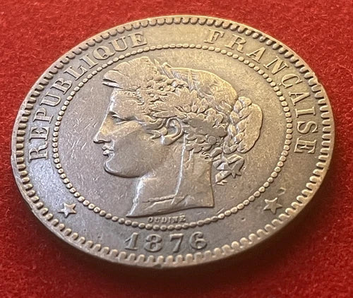 10 Centimes 1876 A | Frankreich | Dritte Republik | Bronze | Historische Münze | sehr schön