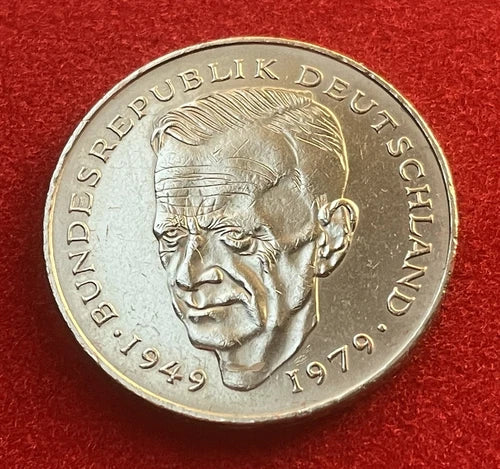 2 Deutsche Mark 1979 J | Bundesrepublik Deutschland | Kurt Schumacher | Kupfer-Nickel Gedenkmünze | schön