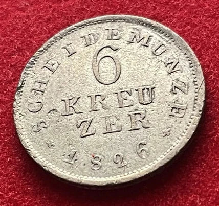 6 Kreuzer 1826 | Großherzogtum Hessen-Darmstadt | 343er Silber | Ludwig I. | Münze