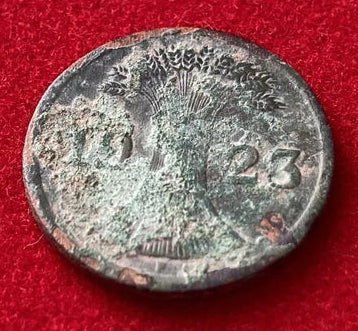 2 Rentenpfennig 1923 F | Deutsches Reich | Getreidegarbe | Münze aus Bronze