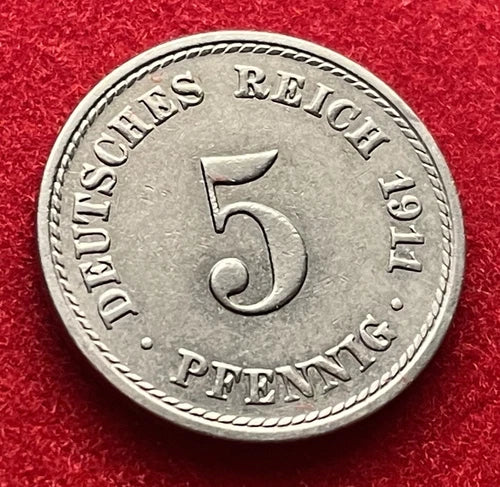 5 Pfennig 1911 A | Deutsches Reich | Kaiserreich Adler | Kupfer-Nickel | schön
