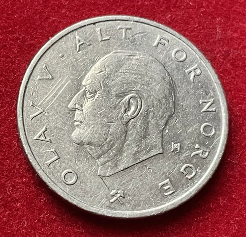 1 Krone 1975 | Norwegen | König Olav V. | Norwegische Krone | Kupfer-Nickel Münze