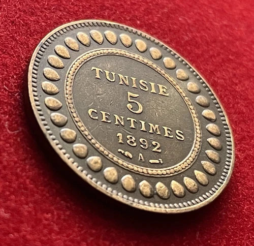 5 Centimes 1892 A | Tunesien | Französisches Protektorat | Bronze Münze | sehr schön