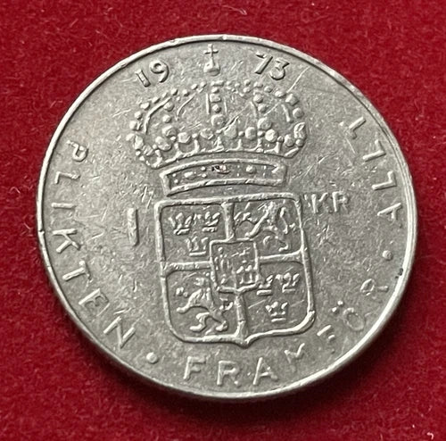 1 Krona 1973 | Schweden | König Gustaf VI. Adolf | Schwedische Krone | Historische Münze