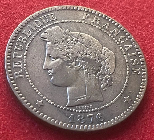 10 Centimes 1876 A | Frankreich | Dritte Republik | Bronze | Historische Münze | sehr schön