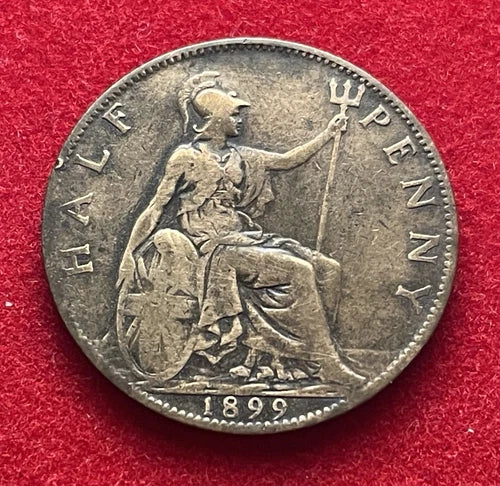 ½ Penny 1899 | Großbritannien | Königin Victoria | Britannia | Bronze | Historische Münze | schön