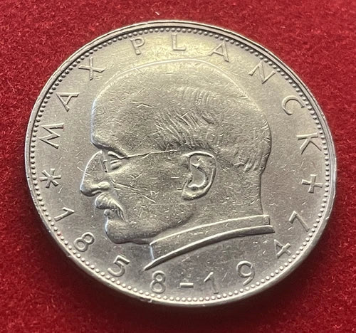 2 Deutsche Mark 1970 G | Bundesrepublik Deutschland | Max Planck | Kupfer-Nickel Gedenkmünze | schön