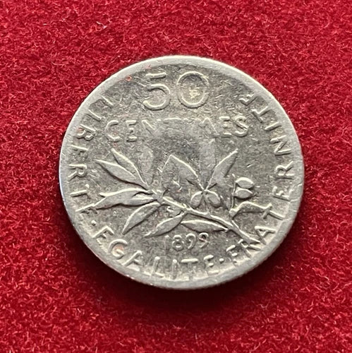 50 Centimes 1899 | Frankreich | Dritte Republik | La Semeuse | 835er Silbermünze