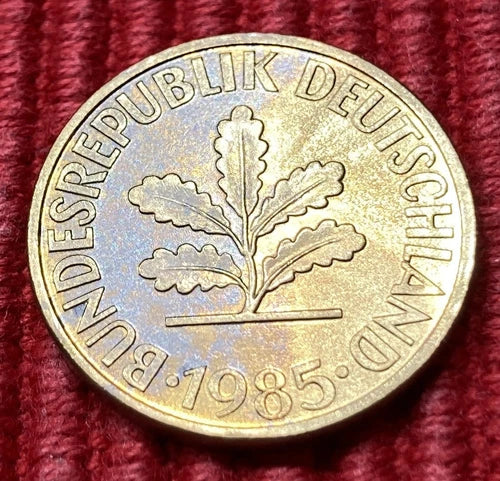 10 Pfennig 1985 G | Bundesrepublik Deutschland | Vermessingter Stahl | Münze | schön
