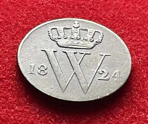 ½ Cent 1824 Niederlande – König Wilhelm I. – Historische Kupfer-Münze / Sehr Schön
