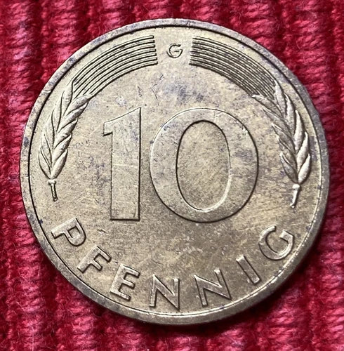 10 Pfennig 1985 G | Bundesrepublik Deutschland | Vermessingter Stahl | Münze | schön