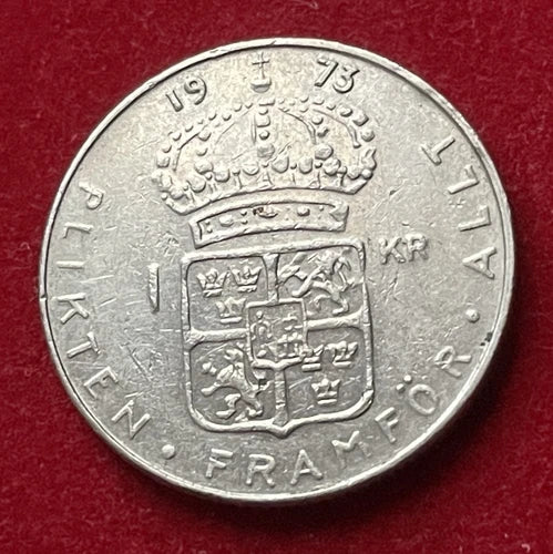 1 Krona 1973 | Schweden | König Gustaf VI. Adolf | Schwedische Krone | Historische Münze