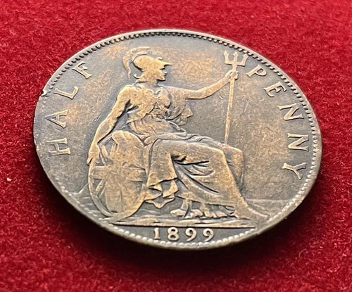 ½ Penny 1899 | Großbritannien | Königin Victoria | Britannia | Bronze | Historische Münze | schön