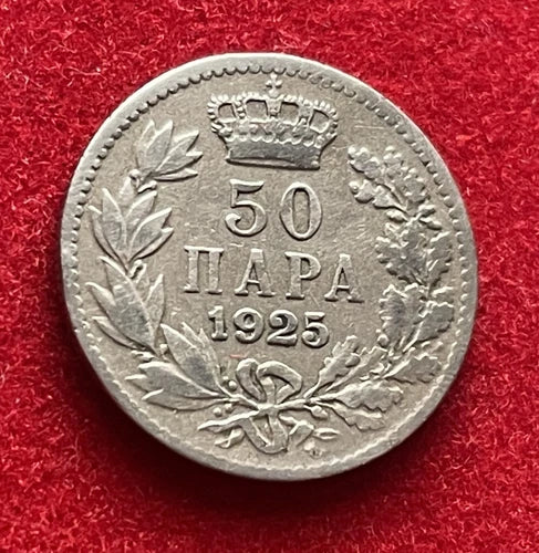 50 Para 1925 | Königreich Jugoslawien | König Alexander I. | Kupfer-Nickel Münze | schön