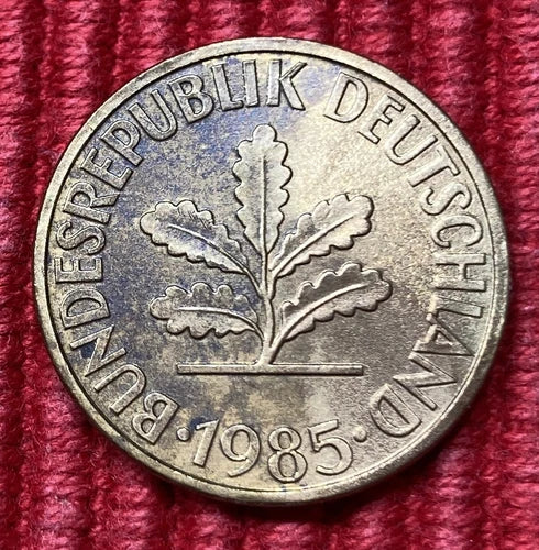 10 Pfennig 1985 G | Bundesrepublik Deutschland | Vermessingter Stahl | Münze | schön