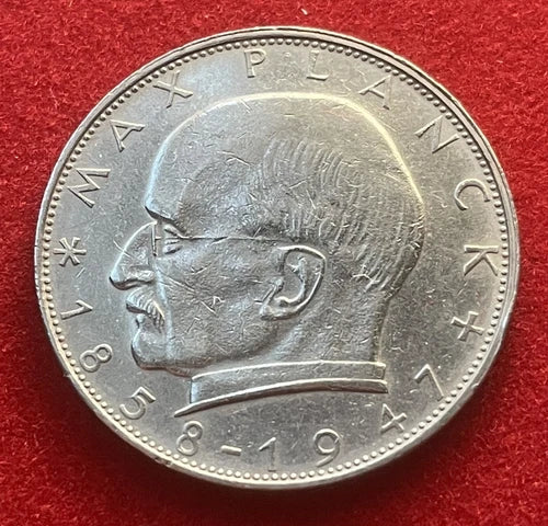 2 Deutsche Mark 1970 G | Bundesrepublik Deutschland | Max Planck | Kupfer-Nickel Gedenkmünze | schön