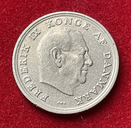 1 Krone 1966 | Dänemark | König Frederik IX. | Dänische Krone | Kupfer-Nickel Münze