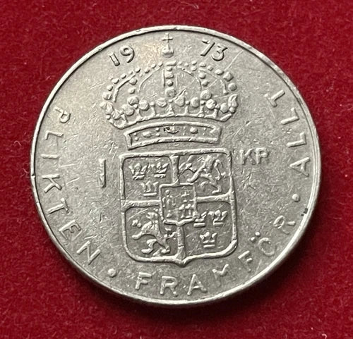 1 Krona 1973 | Schweden | König Gustaf VI. Adolf | Schwedische Krone | Historische Münze
