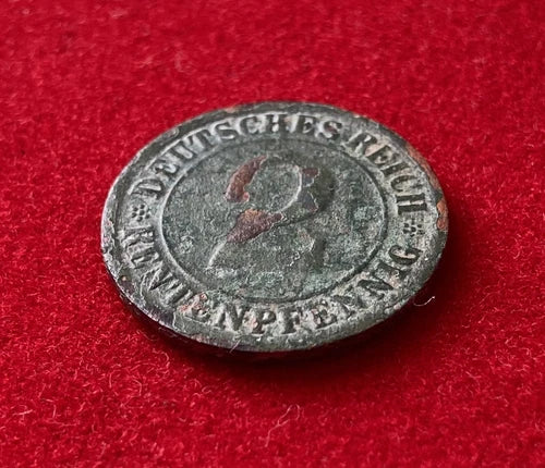 2 Rentenpfennig 1923 F | Deutsches Reich | Getreidegarbe | Münze aus Bronze