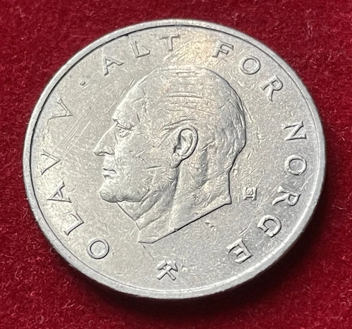 1 Krone 1975 | Norwegen | König Olav V. | Norwegische Krone | Kupfer-Nickel Münze