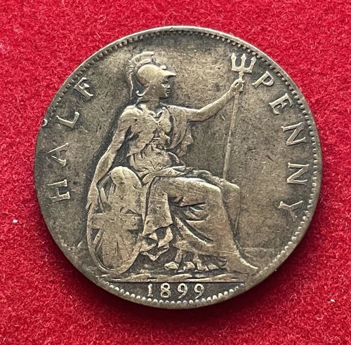 ½ Penny 1899 | Großbritannien | Königin Victoria | Britannia | Bronze | Historische Münze | schön