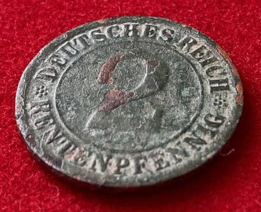 2 Rentenpfennig 1923 F | Deutsches Reich | Getreidegarbe | Münze aus Bronze