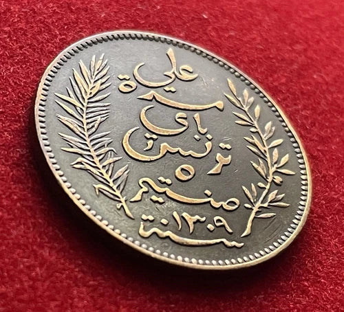 5 Centimes 1892 A | Tunesien | Französisches Protektorat | Bronze Münze | sehr schön