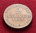 2 Heller 1843 | Kurfürstentum Hessen-Kassel | Kupfer-Münze