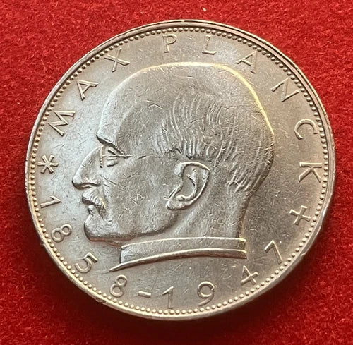 2 Deutsche Mark 1970 G | Bundesrepublik Deutschland | Max Planck | Kupfer-Nickel Gedenkmünze | schön
