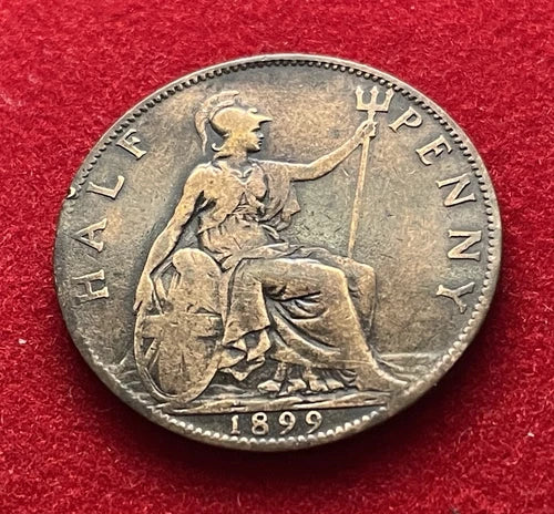 ½ Penny 1899 | Großbritannien | Königin Victoria | Britannia | Bronze | Historische Münze | schön
