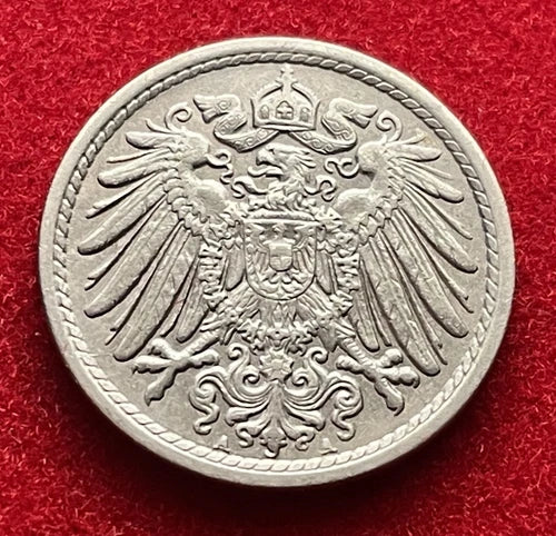 5 Pfennig 1911 A | Deutsches Reich | Kaiserreich Adler | Kupfer-Nickel | schön